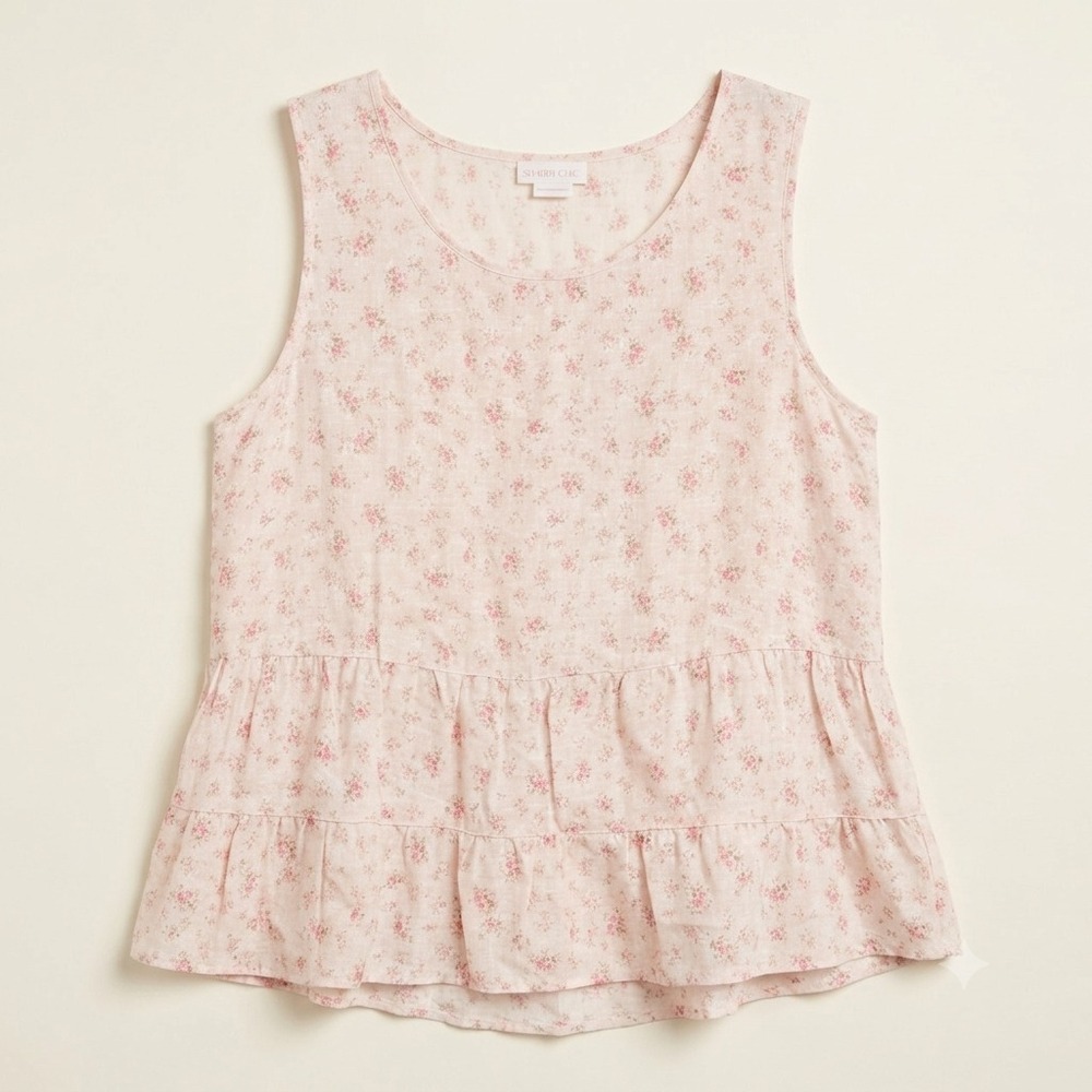 Shabby Chic S Women's Floral Linen Summer Feminine Sleeveless Boho Beach